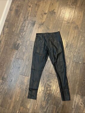 Nordstrom Black Faux Leather Leggings - Stretch High-Rise